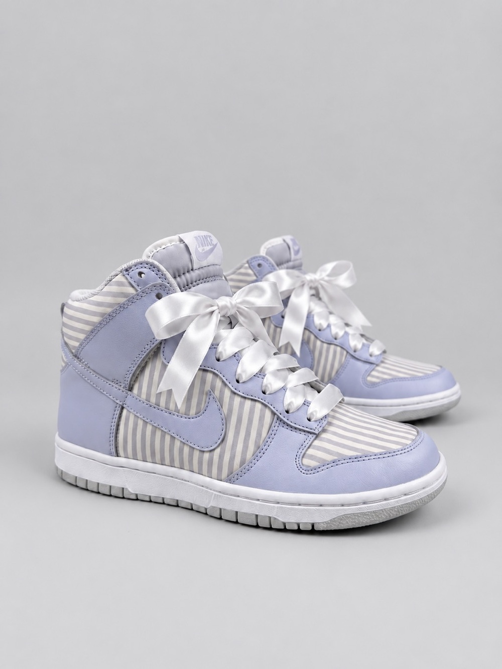 Rare Nike Dunk High Skinny / Premium- Lavender Violet / Striped Canvas